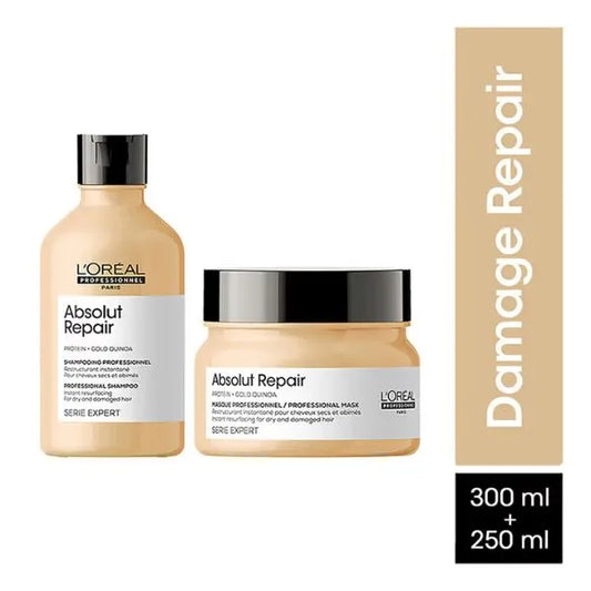 L'Oreal Professionnel Absolut Repair Shampoo (300ml) & Hair Mask (250g) Combo | Serie Expert