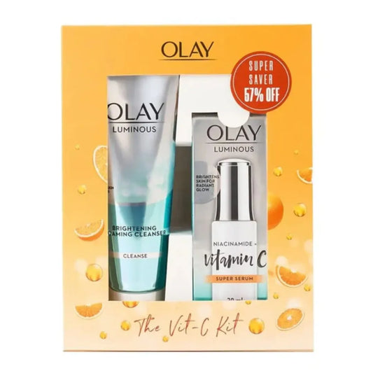 Olay Vitamin C Kit For 2x Glow – Serum With Free Cleanser (30ml+100g)