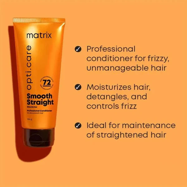 Matrix Opti.Care Smooth Straight Professional Conditioner with Shea Butter | For Straight Hair-98g